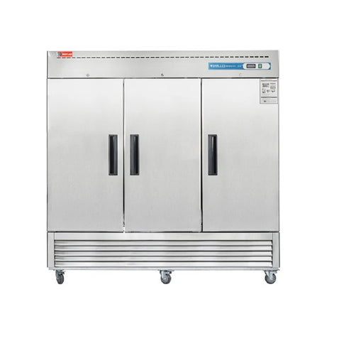 Westlake WKF-82B 3 door 82" Stainless Steel Reach in Upright Freezer 72 Cu. Ft