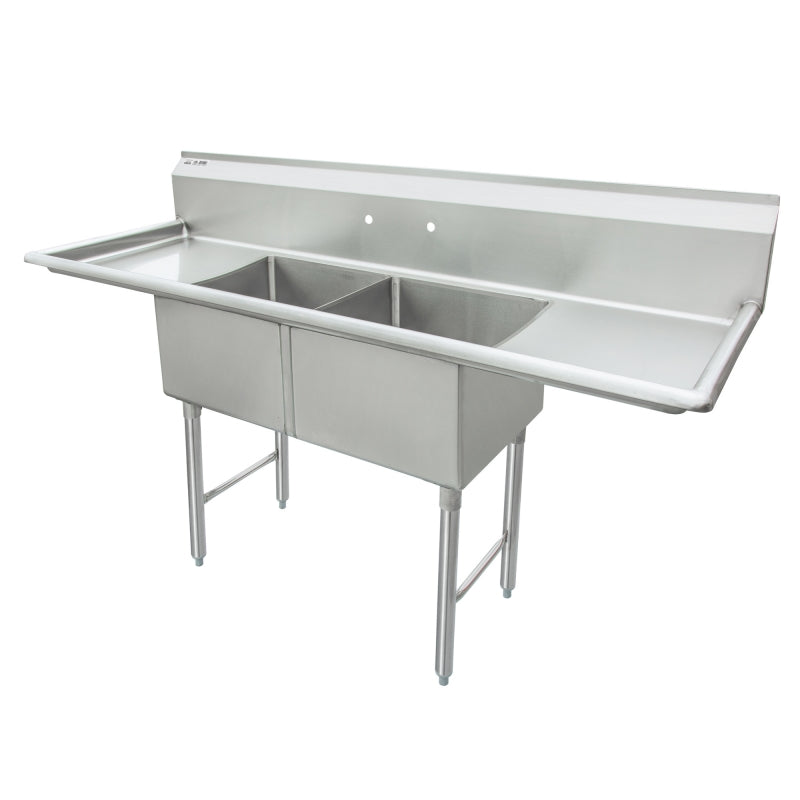 GSW SH24242D 2 Compartment Sink - 2 Drain Boards