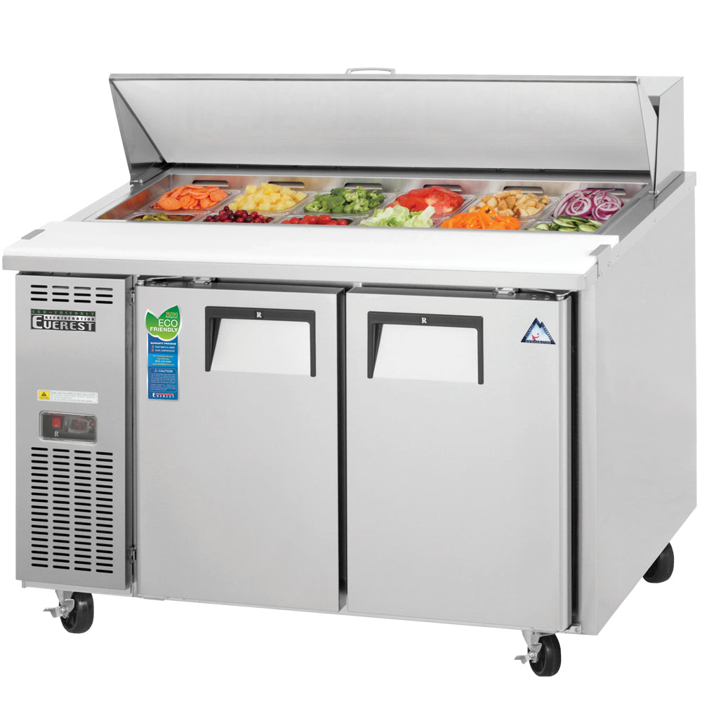 Everest Refrigeration EPR2-24 47 1/2" EP Series Sandwich/Salad Prep Table w/ Refrigerated Base, 115v