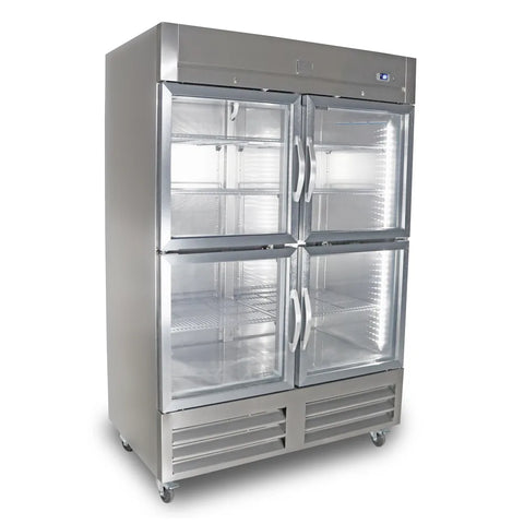 Kelvinator Commercial KCHRI54R4HGDR (738316) 54" Two Section Reach In Refrigerator, (4) Left/Right Hinge Glass Doors, 120v