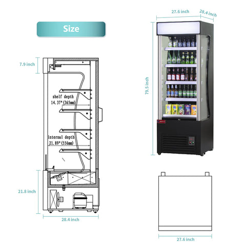 Open Air Merchandiser, WESTLAKE ‎28" Black Refrigerated Air Curtain Merchandiser