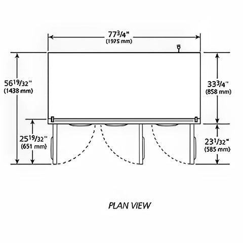 True STG3F-3S-HC 78" Three Section Reach In Freezer, (3) Solid Doors, 115v/1ph