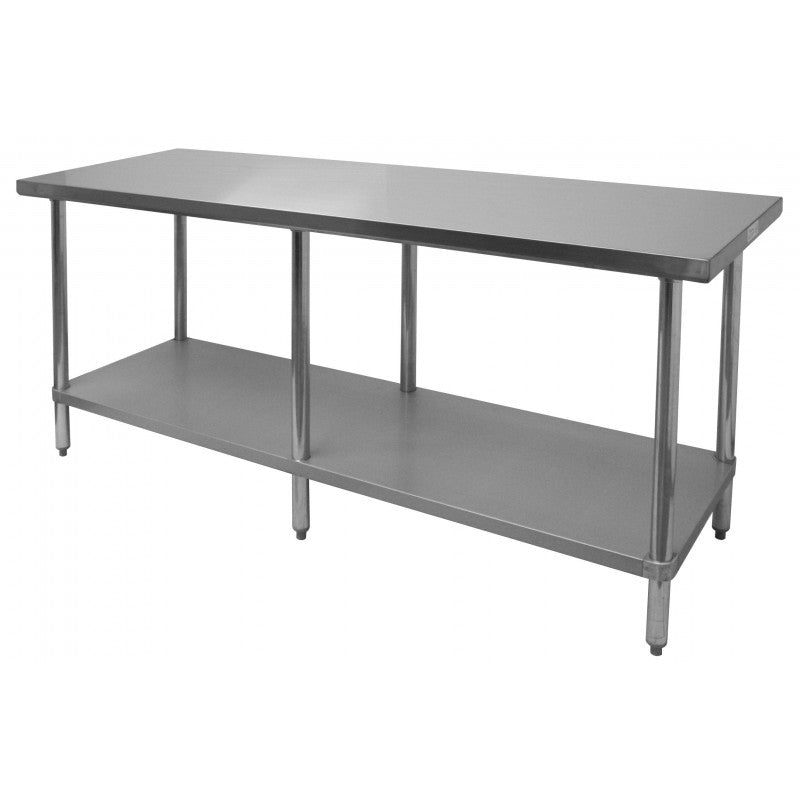 Commercial Work Table WT-E3084- Stainless Steel Top, Galvanized Undershelf  84x30"