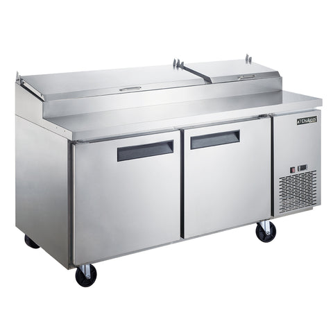 Dukers DPP70-9-S2 Commercial 2-Door Pizza Prep Table Refrigerator