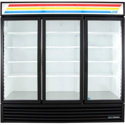 True GDM-72F-HC~TSL01 78" Three Section Glass Swing Door Merchandiser Freezer, 7