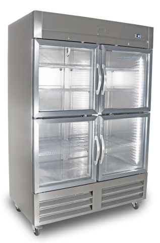 Kelvinator Commercial KCHRI54R4HGDR (738316) 54" Two Section Reach In Refrigerator, (4) Left/Right Hinge Glass Doors, 120v