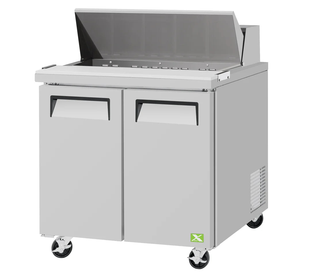 RefrigerationX XST-36-N6 36" Two Section Sandwich / Salad Prep Table w/ 2 Doors, 10 Pans