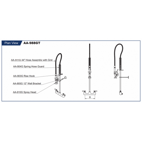 AA Heavy Duty Pre-Rinse Units AA-984G