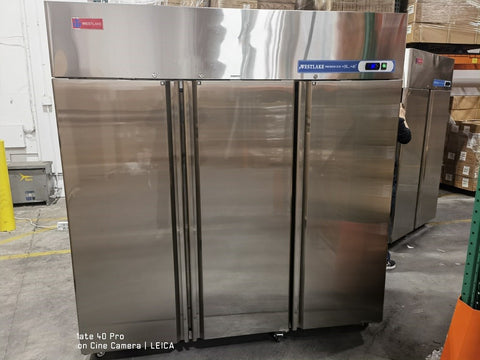 Westlake WK-72F 3 door 72" Stainless Steel Reach in Upright Freezer 57 Cu. Ft.