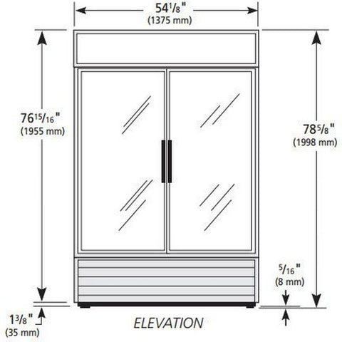 True GDM-49RL-HC~TSL01 54" Rear-Load Two Section Glass Swing Door Refrigerated M