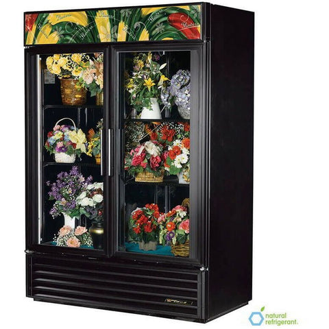 True GDM-49FC-HC~TSL01 54" Double Swing Glass Door Black Floral Merchandiser, 4